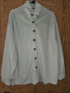 SHEIN Corded Button-Up Shirt